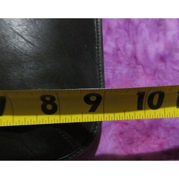 Coach 90's Legacy 9131 Black Saddle Leather Crossbody Hippie Messenger Flap Bag - Picture 9 of 10